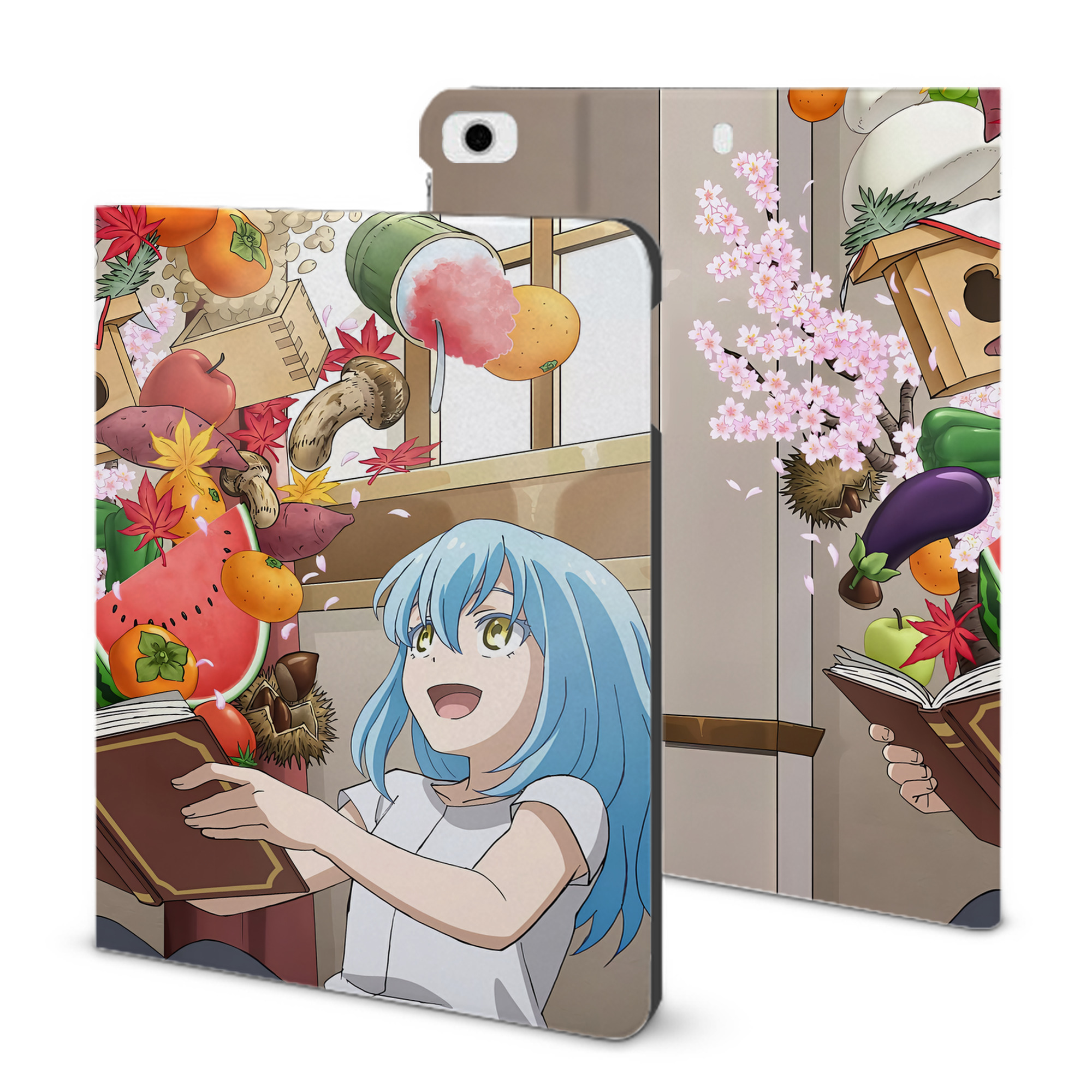 （画像用） 転スラ Regarding Reincarnated to Slime IPad ケース ブック型 PUレザー TPU 耐衝撃 軽量 薄型 ペン収納なし 全面保護 IPad 各モデル対応